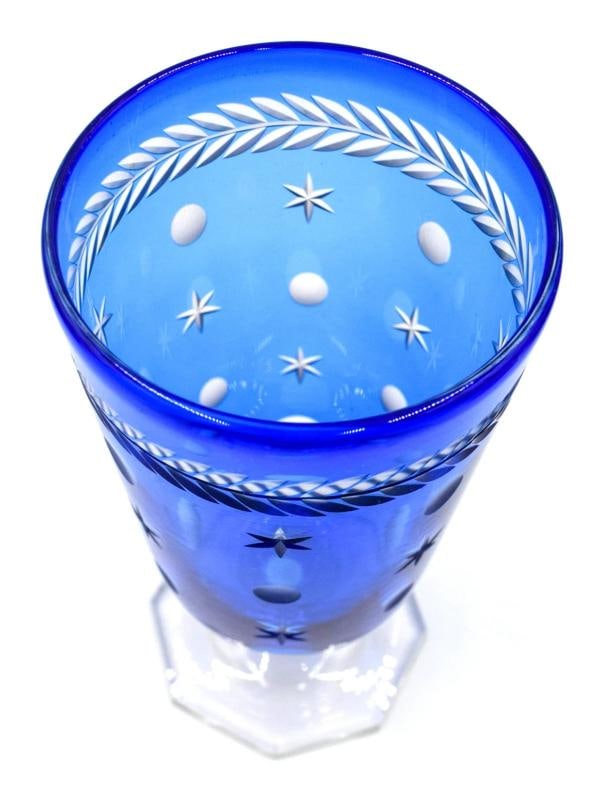 Rare Steuben Cut to Clear Flemish Blue Walter Dorwin Teague Vase -Empire Pattern - 4
