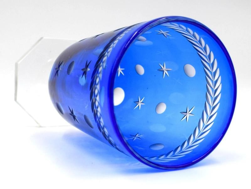 Rare Steuben Cut to Clear Flemish Blue Walter Dorwin Teague Vase -Empire Pattern - 5