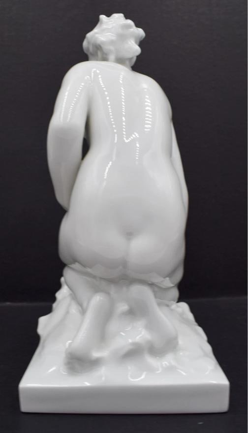KPM Berlin Art Deco Porcelain Figure of Woman with Fish, White Glaze, Circa 1930 - 7