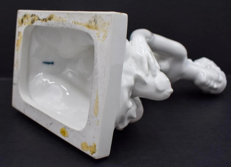 KPM Berlin Art Deco Porcelain Figure of Woman with Fish, White Glaze, Circa 1930 - 9