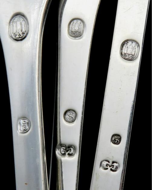 Great Silver Set 3 Danish Lobster Picks Carl M. Cohr c 1930 Fleur De Lis - 4