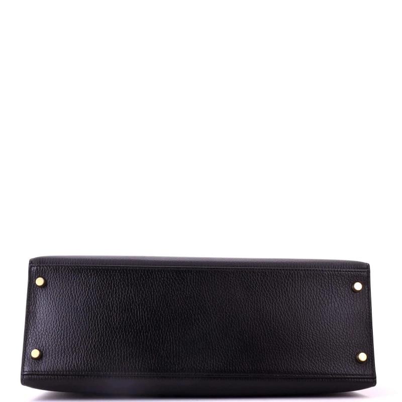 Hermes Kelly Handbag Noir Ardennes with Gold Hardware 35 - 5