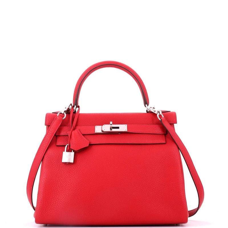 Hermes Kelly Handbag Red Togo with Palladium Hardware 28 (1 of 7)
