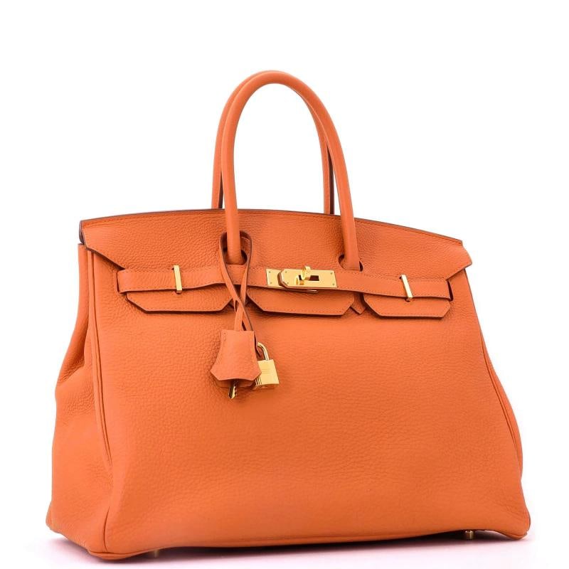 Hermes Birkin Handbag Orange H Togo with Gold Hardware 35 - 3