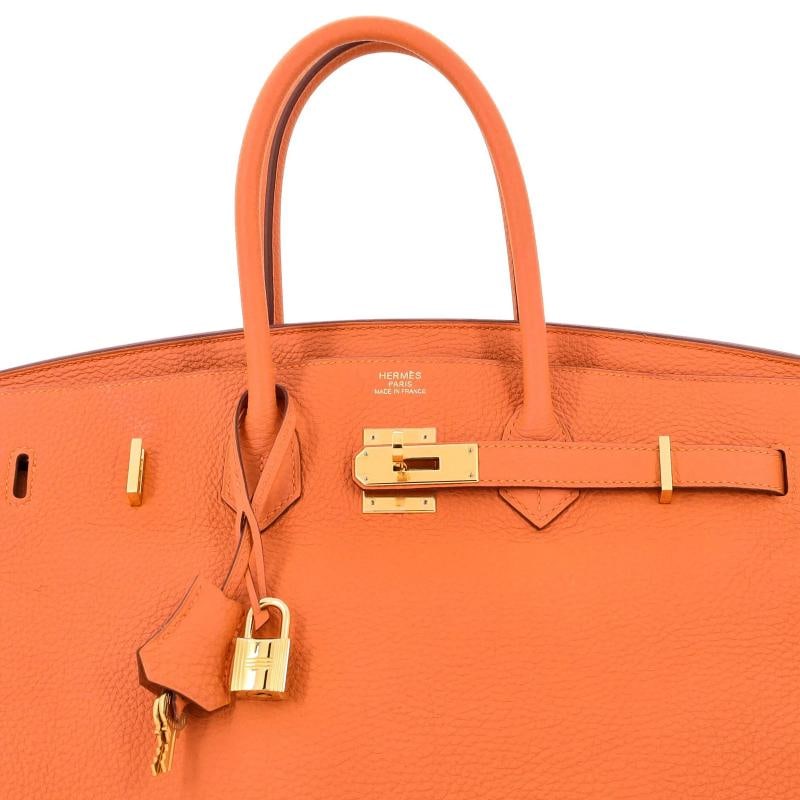 Hermes Birkin Handbag Orange H Togo with Gold Hardware 35 - 6