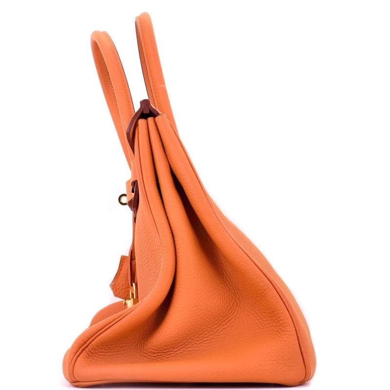 Hermes Birkin Handbag Orange H Togo with Gold Hardware 35 - 7