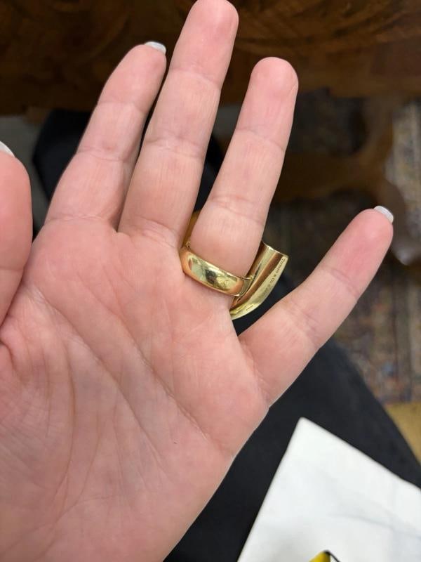 TIFFANY & CO. FRANK GEHRY Italy 18k Yellow Gold Sculptural Ring Vintage Rare - 6