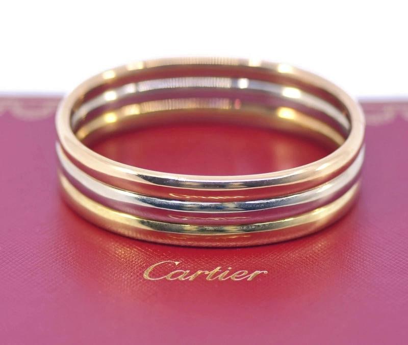 CARTIER Retro 18k Tri Color Gold Cuff Bangle Bracelet Retro 1950s Rare - 5