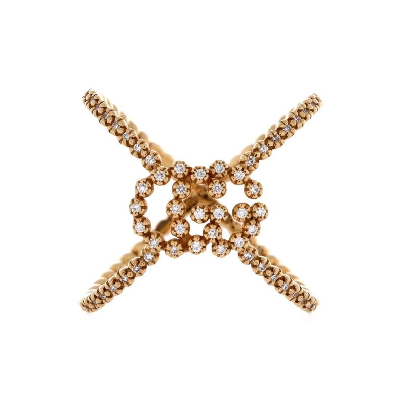 Gucci GG Running Cross Ring 18K Yellow Gold and Pave Diamonds: Measurements: Size: 5.25 - 50, Width: 20 mm . Condition: Pre-owned - Good,Brand: Gucci,Main Stone: Diamond,Metal: 18K Yellow Gold,Metal Purity: 18K,Ring Size: 5.25 - 50,Type: Ring,Color: Yellow