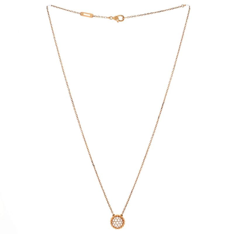 Van Cleef & Arpels Perlee Round Pendant Necklace 18K Rose Gold and Diamonds - 2