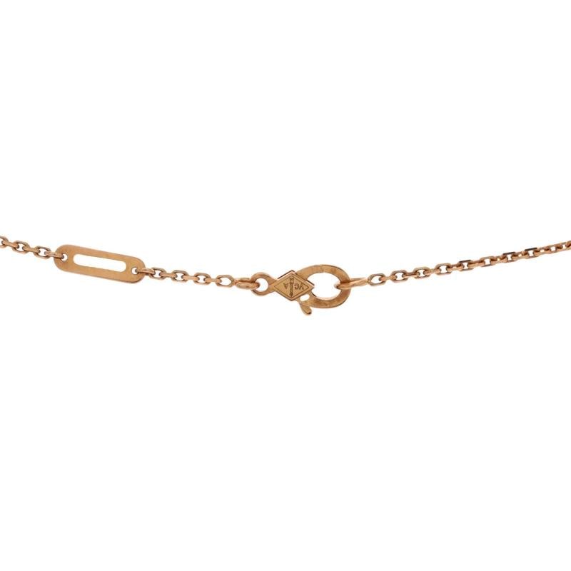 Van Cleef & Arpels Perlee Round Pendant Necklace 18K Rose Gold and Diamonds - 3
