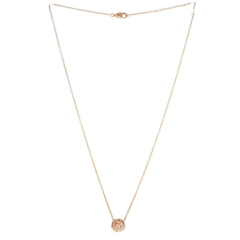Christian Dior Rose Couture Pendant Necklace 18K Rose Gold with Pave Diamonds - 2