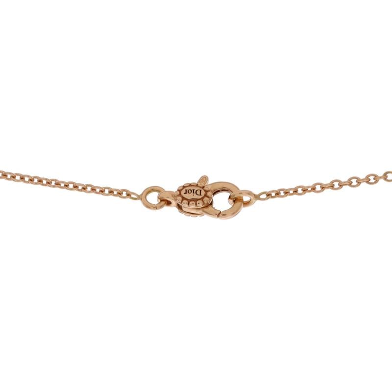 Christian Dior Rose Couture Pendant Necklace 18K Rose Gold with Pave Diamonds - 3