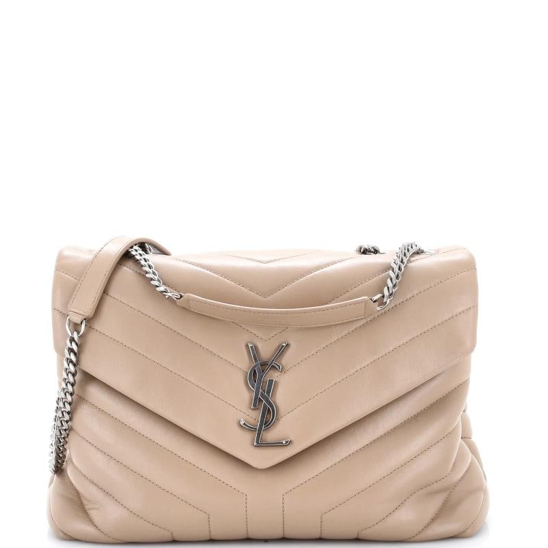 Saint Laurent Loulou Shoulder Bag Matelasse Chevron Leather Medium: Condition: Pre-owned - Excellent,Brand: Saint Laurent,Exterior Material: Leather,Style: Shoulder Bags,Exterior Color: Neutral,Department: Women,Size: Medium Estimated Retail Price: $3,200 Condition: