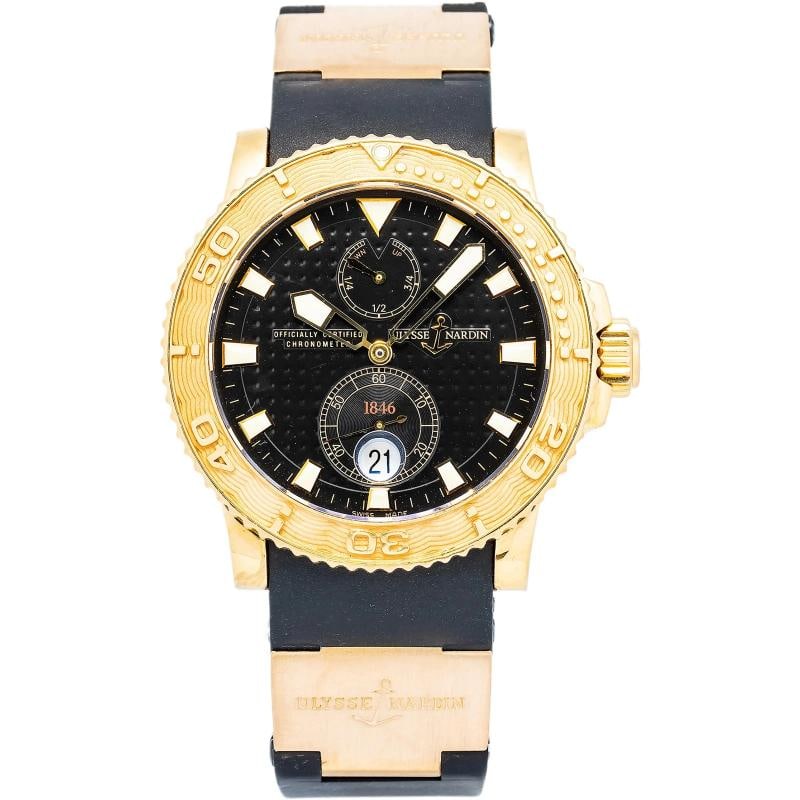 Ulysse Nardin Maxi Marine Diver Havana 266-33 w/Box Strap YG Black Index 43mm (1 of 6)