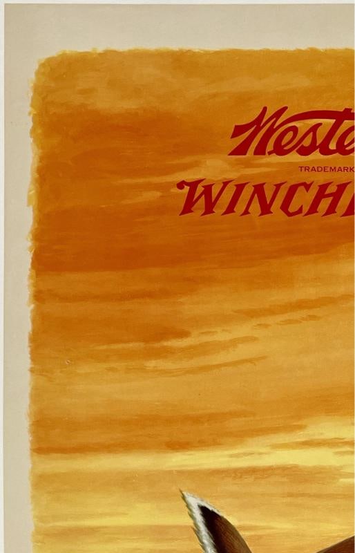 Original Vintage Poster WESTERN WINCHESTER DEER Buck Hunting Shooting Rifle OL - 2
