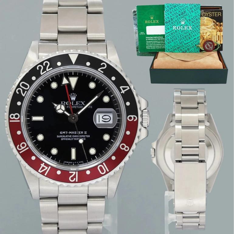 1987 Rolex GMT-Master II 16760 Fat Lady Coke Red Steel 40mm Watch Box: Condition: Pre-owned - Excellent,Brand: Rolex,Department: Unisex Adults,Type: Wristwatch,Model: GMT-Master,Reference Number: 16760,With Original Box/Packaging: Yes,With Papers: No,Customized:
