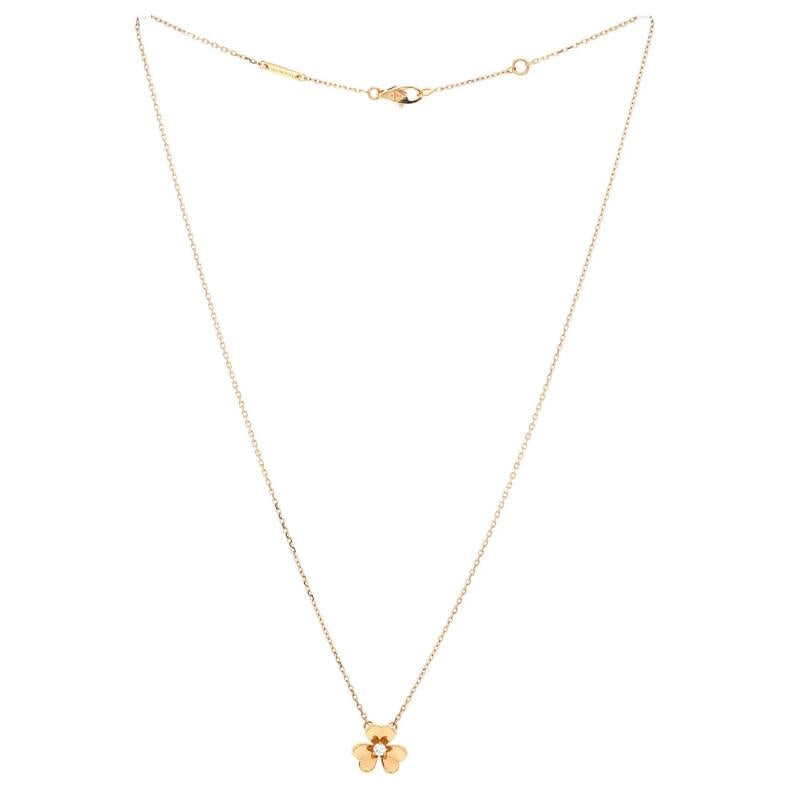 Van Cleef & Arpels Frivole Pendant Necklace 18K Yellow Gold and Diamond Mini - 3