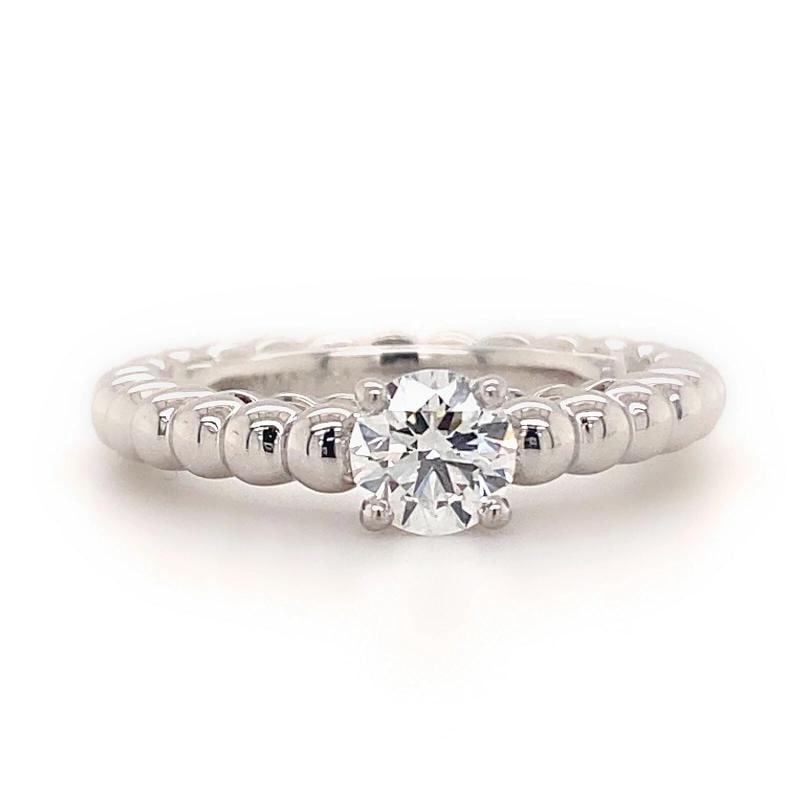 Van Cleef & Arpels Perlee Diamond Engagement Ring 0.50 cts DVVS2 18k White Gold - 4