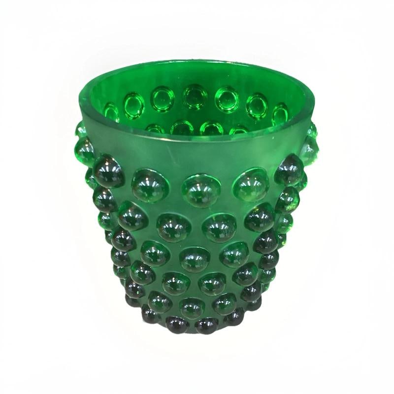 Lalique Style Crystal Green Mossi Vase H8.5Ã¢â‚¬Â? Maker Unknown Heav - 2