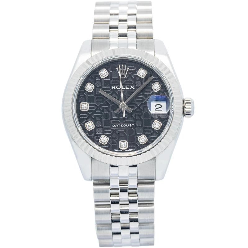 Rolex Datejust 178274 2010 Card Jubilee Steel Jubilee Black Diamond Auto 31mm: Case Size 31mm Wrist Fit 6 inches Box No Papers Yes Condition Ã¢â‚¬â€� Good Full Specifications SKU Rolex#3768 Brand Rolex Model Datejust Reference 178274 C