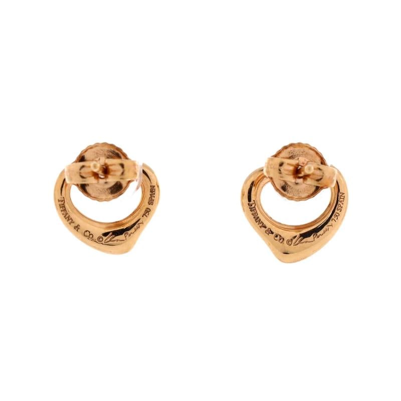 Tiffany & Co. Elsa Peretti Open Heart Earrings 18K Rose Gold 11mm - 3