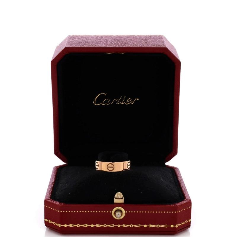 Cartier Engraved Love Band Ring 18K Rose Gold - 2