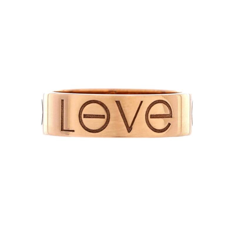Cartier Engraved Love Band Ring 18K Rose Gold - 3