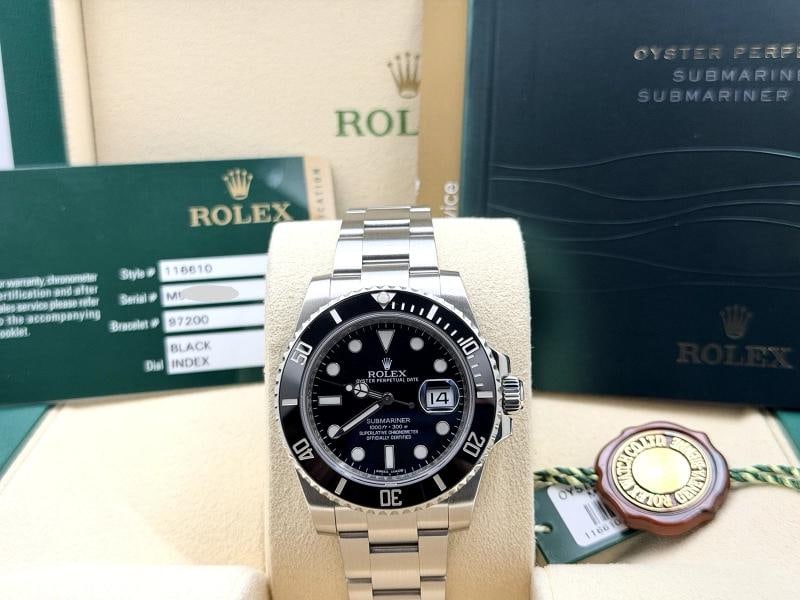 Rolex Submariner Date 116610LN 40mm Black Ceramic Stainless Steel Box Paper: Style Number: 116610LN Year: 2014 Model: Rolex Submariner Date Case Material: Stainless Steel Band: Stainless Steel Bezel: Black Ceramic Dial: Black Crystal: Sapphire Case Size: 40mm Includes: - Rolex
