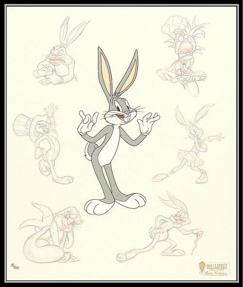 Warner Bros Bob Clampett Bugs Bunny Persona Hand Painted Cel Sericel Animation - 2