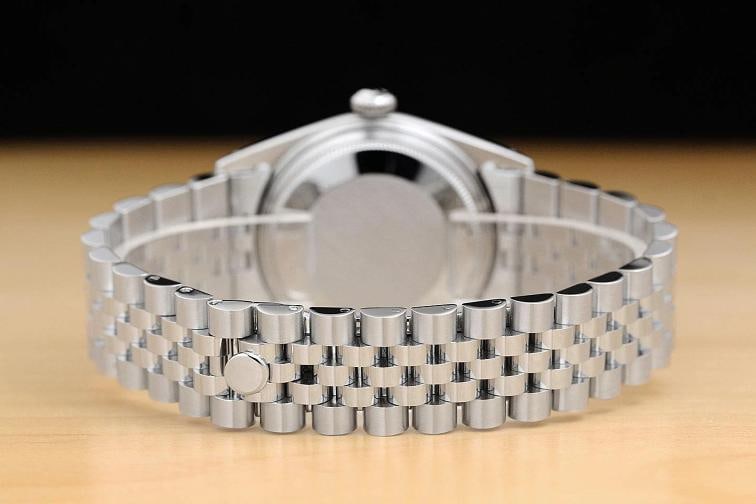 ROLEX MENS DATEJUST 1601 BLACK 18K WHITE GOLD STAINLESS STEEL JUBILEE WATCH - 6