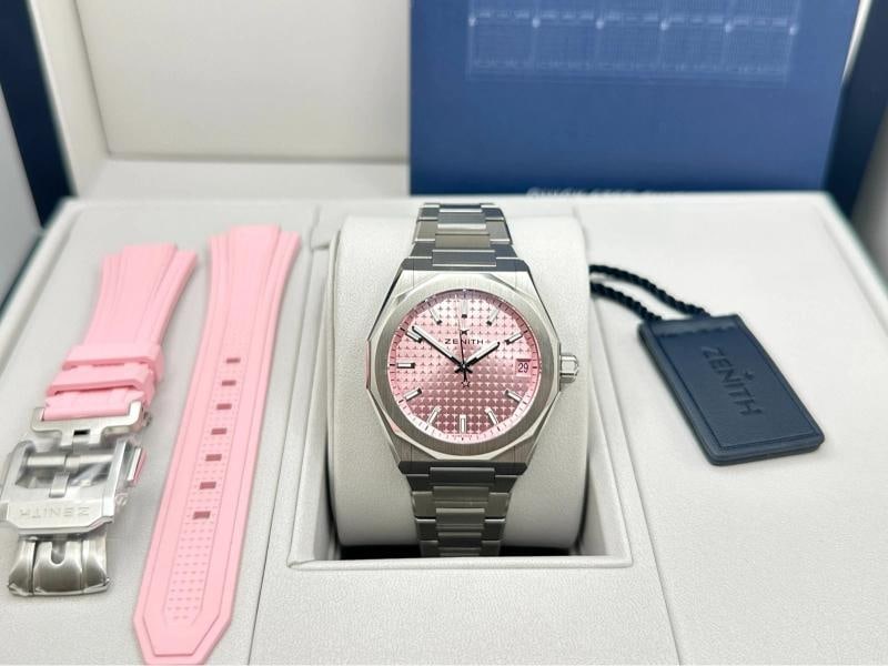 Zenith Defy Skyline Pink Dial 03.9400.670/18.I001 36mm Steel Box Booklet - 2