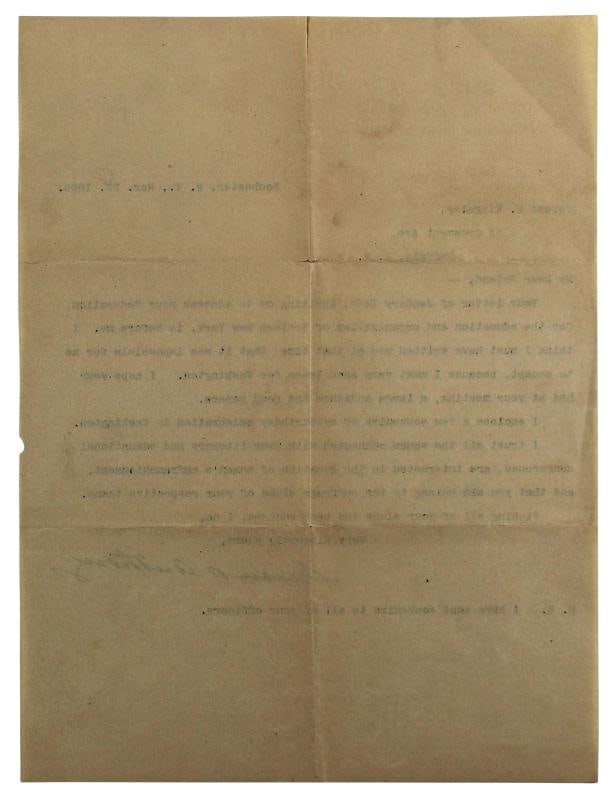 Susan B. Anthony Authentic Signed 8.25x10.75 1900 Letter BAS #AB14682 - 3
