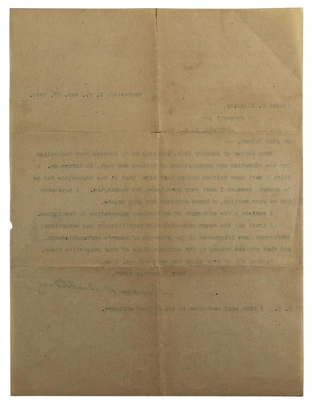 Susan B. Anthony Authentic Signed 8.25x10.75 1900 Letter BAS #AB14682 - 8
