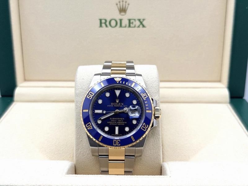 Rolex Submariner Bluesy 116613LB 40mm Blue Dial 18k Yellow Gold Steel Box: Style Number: 116613LB Year: 2011 - 2020 Model: Rolex Submariner Bluesy Case Material: Stainless Steel Band: 18k Yellow Gold & Stainless Steel Bezel: Blue Ceramic Dial: Blue Crystal: Sapphire Case