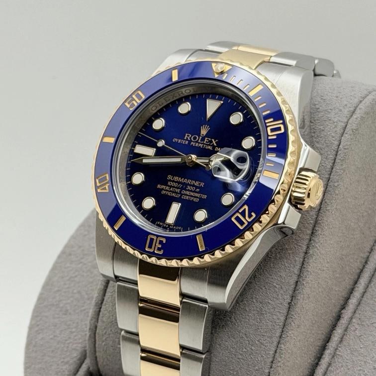 Rolex Submariner Bluesy 116613LB 40mm Blue Dial 18k Yellow Gold Steel Box - 3