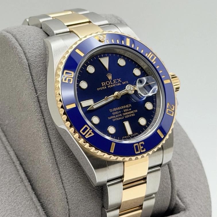 Rolex Submariner Bluesy 116613LB 40mm Blue Dial 18k Yellow Gold Steel Box - 5