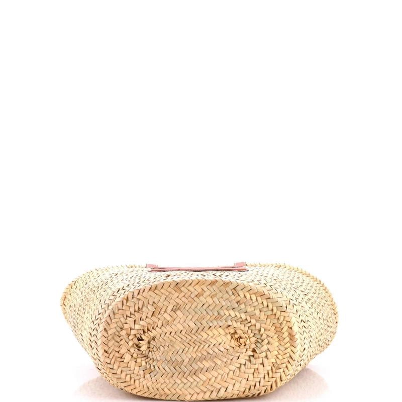 Celine Triomphe Basket Shoulder Bag Raffia with Leather Large - 4