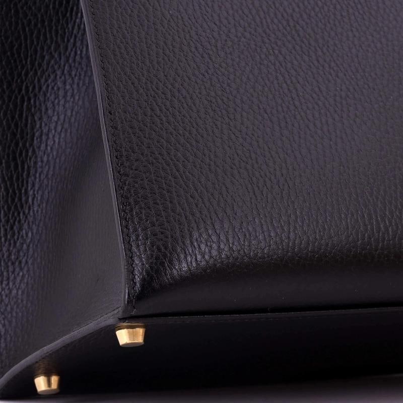 Hermes Kelly Handbag Noir Ardennes with Gold Hardware 35 - 8