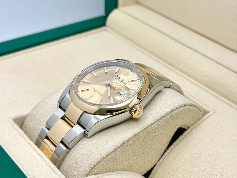 Rolex Datejust 126203 36mm Champagne Dial 18K Yellow Gold Steel Box Booklets - 4