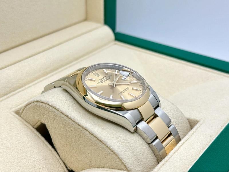 Rolex Datejust 126203 36mm Champagne Dial 18K Yellow Gold Steel Box Booklets - 6