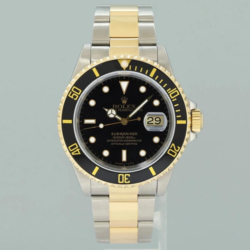 PAPERS MINT Rolex Submariner 16613LN Gold Steel Two Tone Yellow Gold Watch Box and Papers - 2