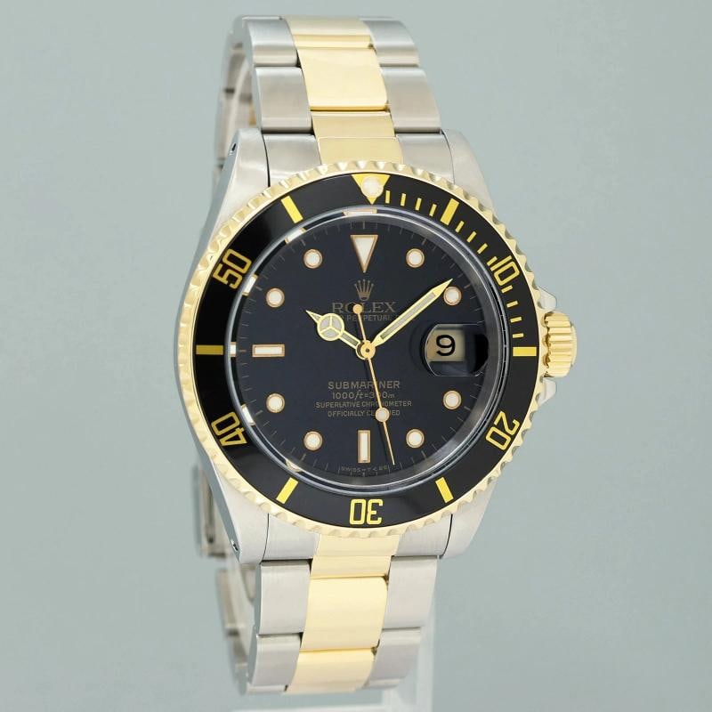 PAPERS MINT Rolex Submariner 16613LN Gold Steel Two Tone Yellow Gold Watch Box and Papers - 3