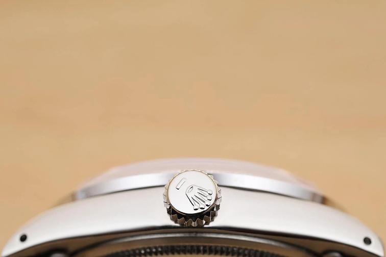 ROLEX OYSTER PERPETUAL DATE 1500 STEEL MOTHER OF PEARL DIAMOND SAPPHIRE WATCH - 9