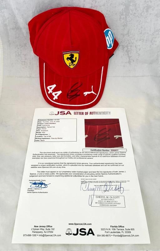Lewis Hamilton Signed Hat Ferrari Formula 1 F1 JSA COA: Condition: New: A brand-new, unused, unopened, undamaged item (including handmade items). New: A brand-new, unused, unopened, undamaged item (including handmade items).Modified Item: