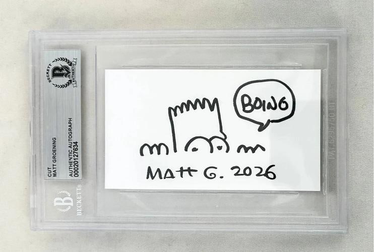 Matt Groening Signed Sketch Card Bart Simpson Beckett BAS COA: Condition: New: A brand-new, unused, unopened, undamaged item (including handmade items). New: A brand-new, unused, unopened, undamaged item (including handmade items).,Modified Item: No,Country of