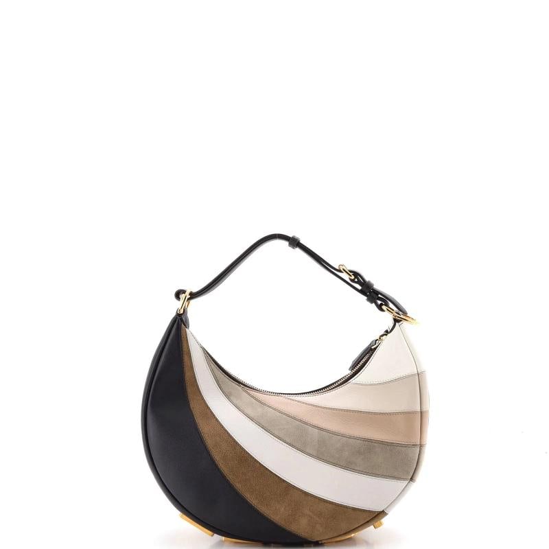 Fendi Fendigraphy Bag Striped Leather and Suede Small - 3