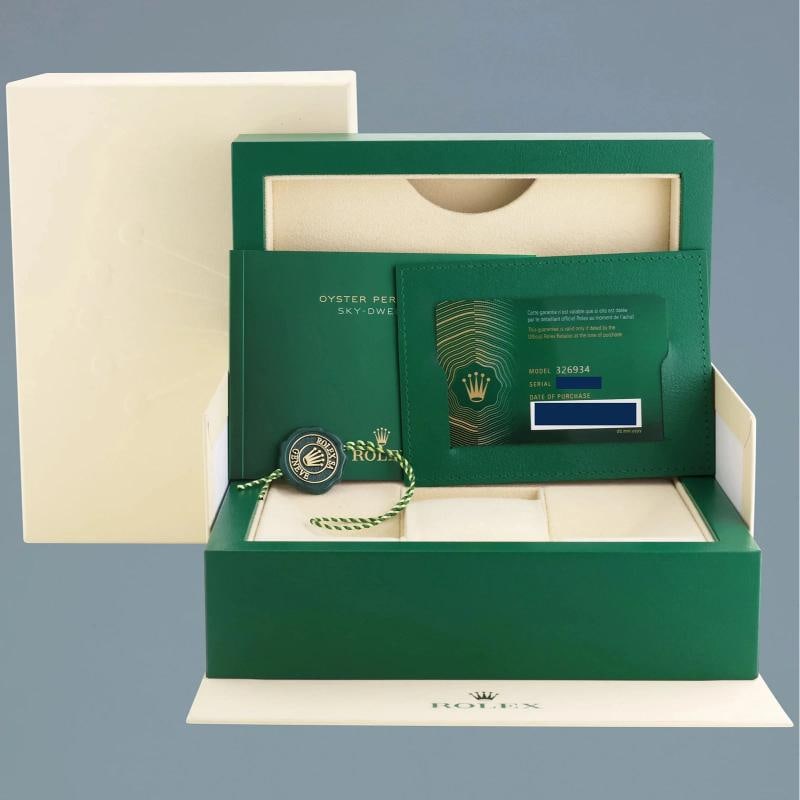 NEW PAPERS Rolex 326934 Sky-Dweller Steel BLUE Jubilee Fluted 42mm Watch Box - 7