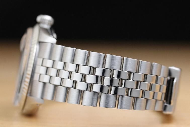ROLEX MENS DATEJUST 1601 18K WHITE GOLD STAINLESS STEEL SILVER DIAMOND WATCH - 5