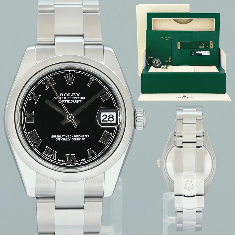 2010 PAPERS MINT Rolex Datejust 178240 Stainless Steel 31mm Black Roman Watch: Condition: Pre-owned - Excellent,Brand: Rolex,Department: Unisex Adults,Type: Wristwatch,Model: Ladies Rolex,Reference Number: 178240,With Original Box/Packaging: Yes,With Papers: